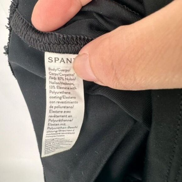 Spanx Faux Leather Leggings Compression Coated Slimming Size Size Medium Black - Picture 9 of 13